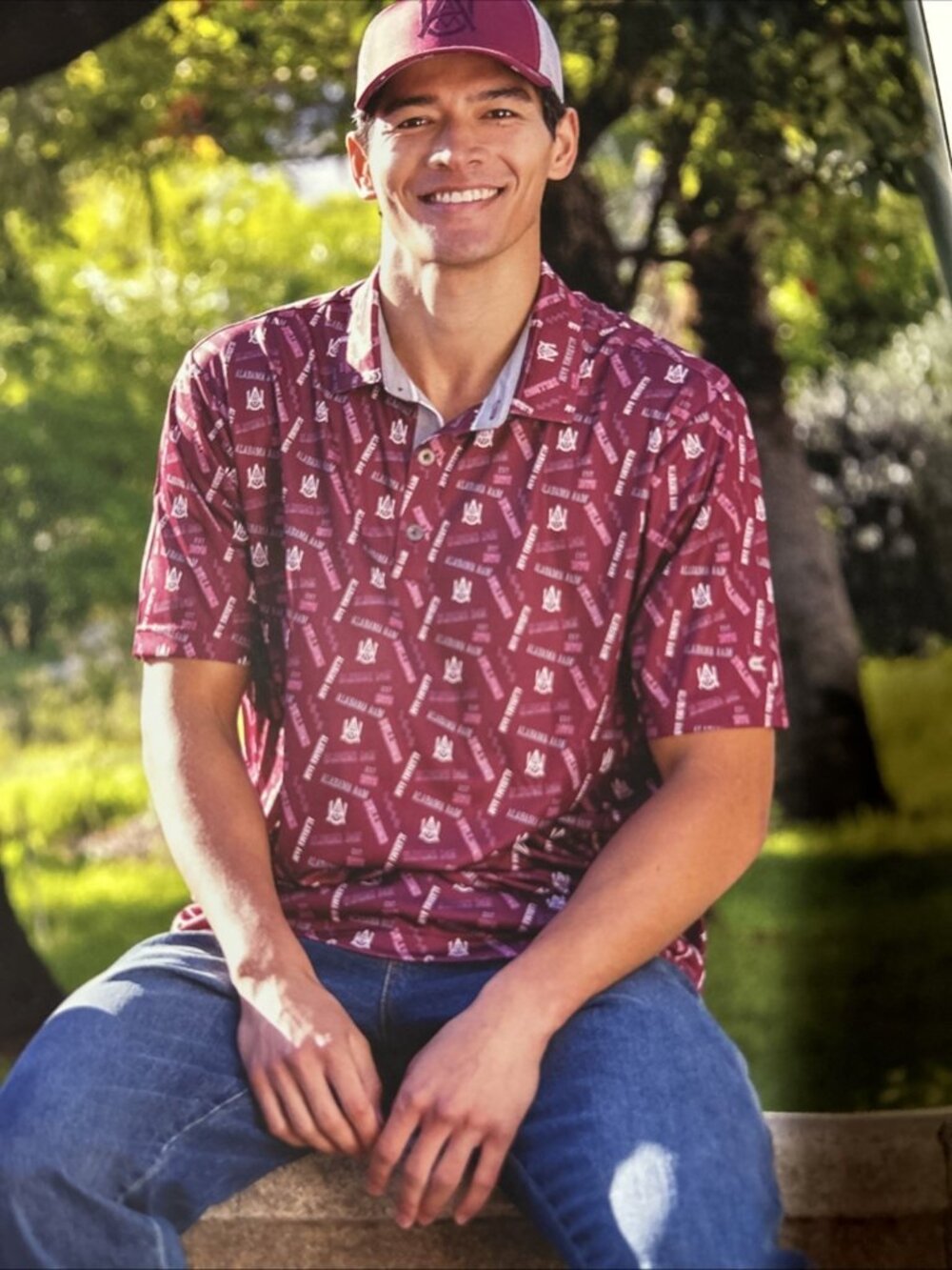 NEW Alabama A&M Bulldogs Colosseum Maroon Collared Golf Polo Shirt Men's L